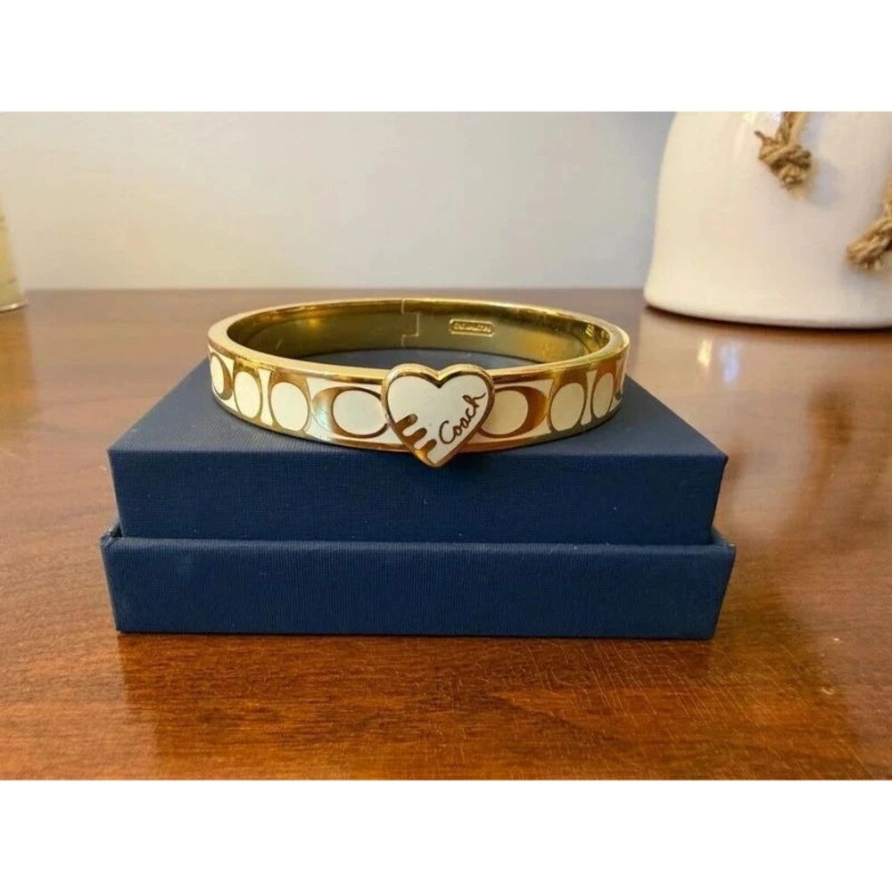 Coach Gold & White Bangle Bracelet